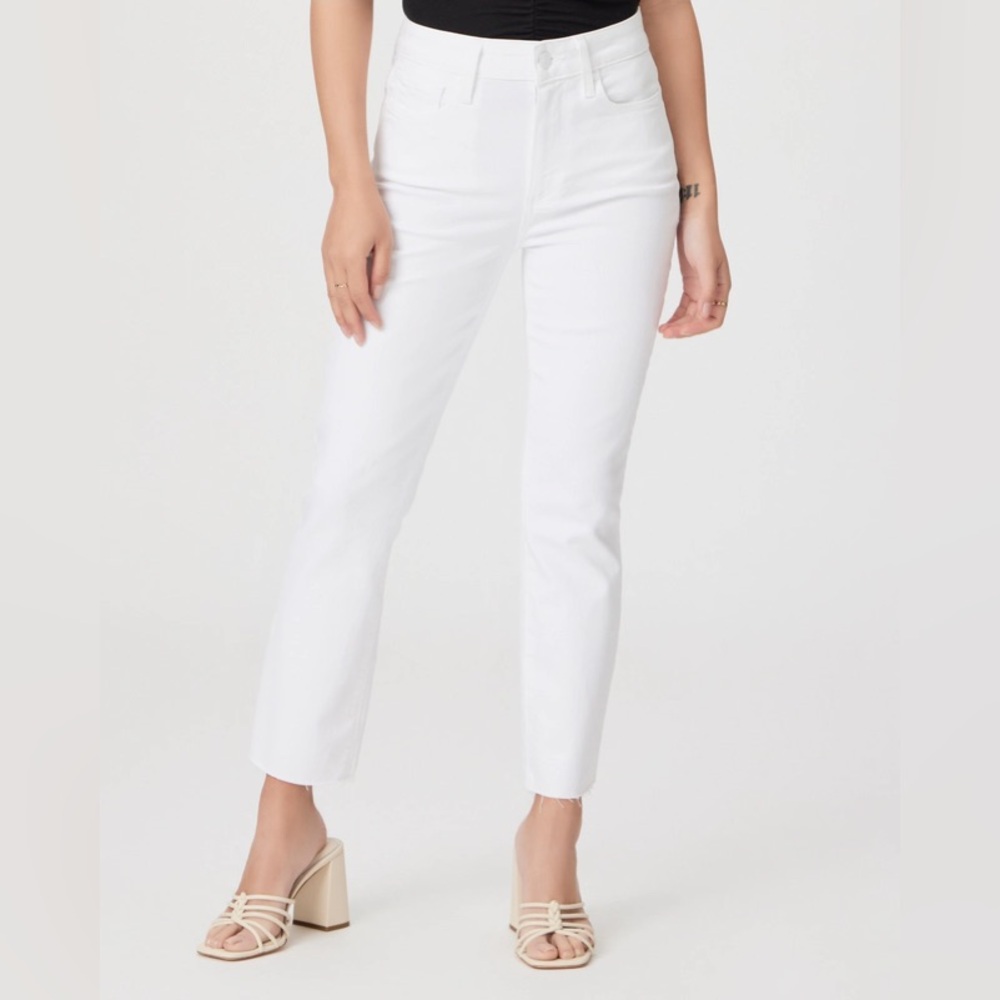 Paige Cindy Crop White Jeans